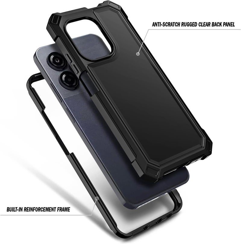 WDHD Compatible with Blu View Speed Ultra 5G Phone Case Black | Full-Body Protective Shockproof Bumper Cover with Tempered Glass Screen Protector, 12FT Military Grade Drop Tested - Image 3